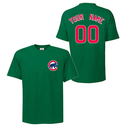 Chicago Cubs Youth Kelly Green Personalized Name and Number T-Shirt Artistic Men's Avant