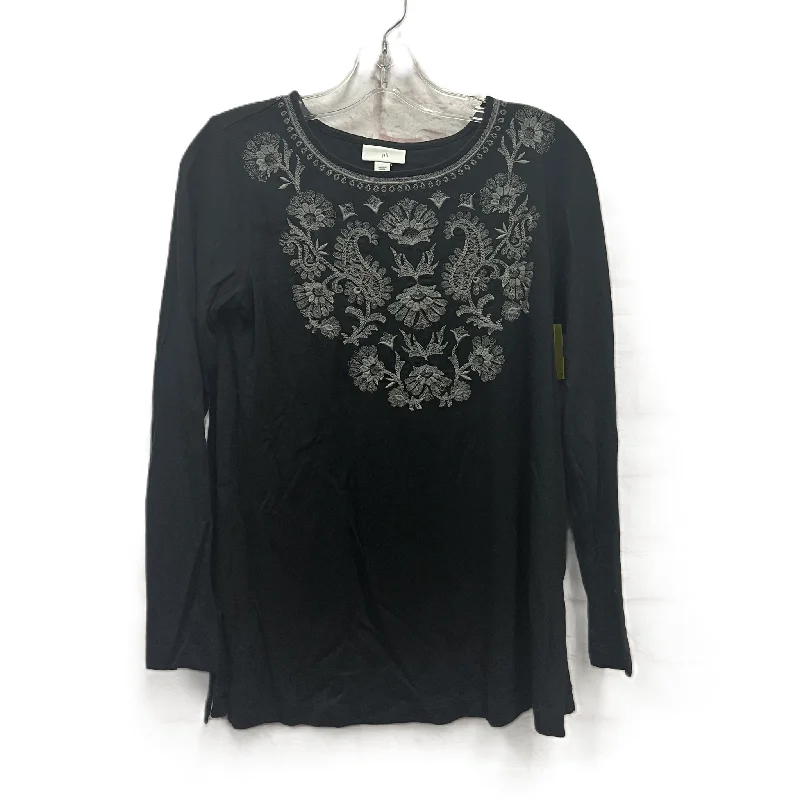 Top Long Sleeve By J. Jill In Black, Size: Xs Youthful Men's Pop