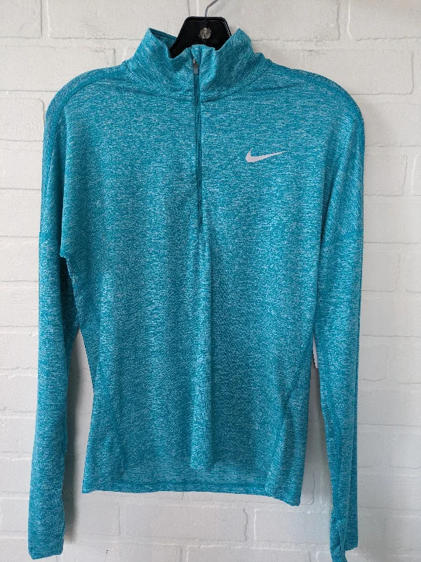 Blue Athletic Top Long Sleeve Collar Nike, Size Xs Vacation