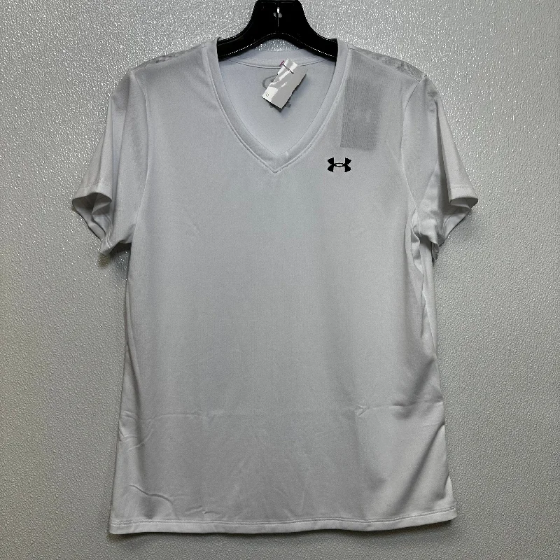 White Athletic Top Short Sleeve Under Armour, Size S Polished Men's Silk