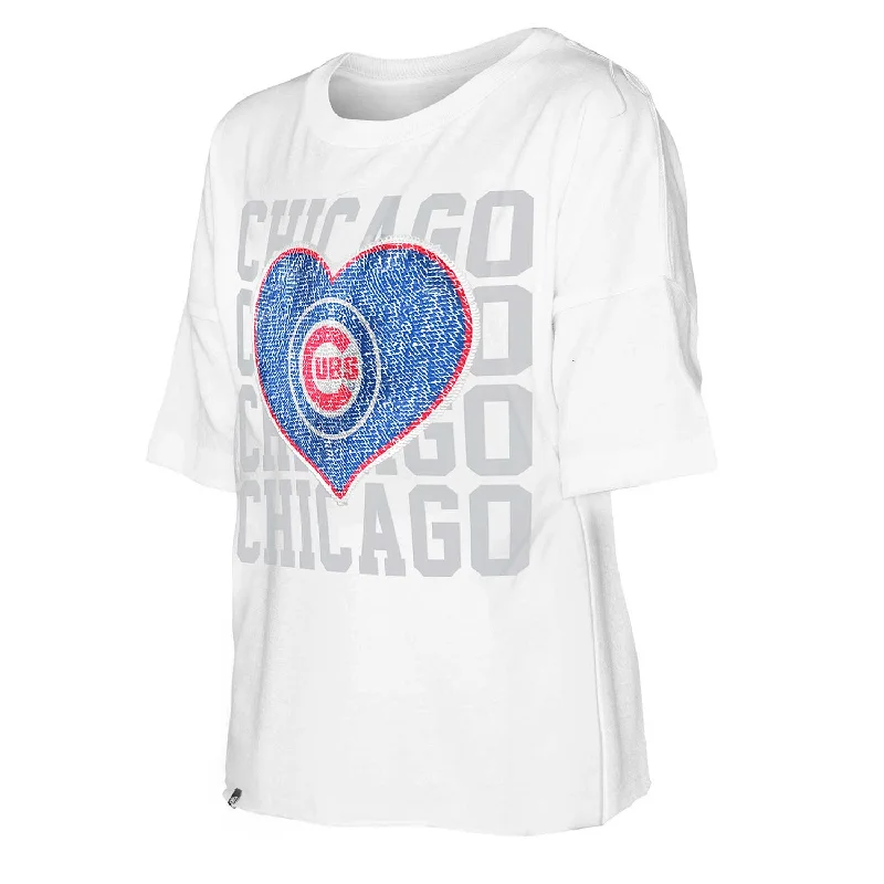 Chicago Cubs Youth Girls Bullseye Brushed Crew T-Shirt Classic Men's Pin