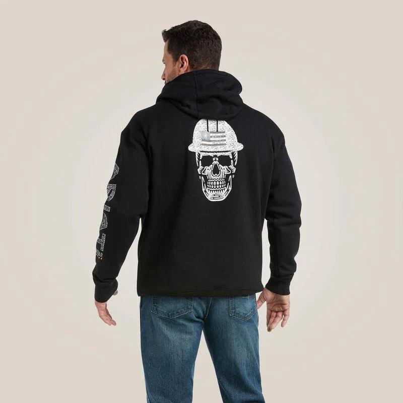 Rebar Roughneck Pullover Hoodie - Black Dynamic Men's Glow