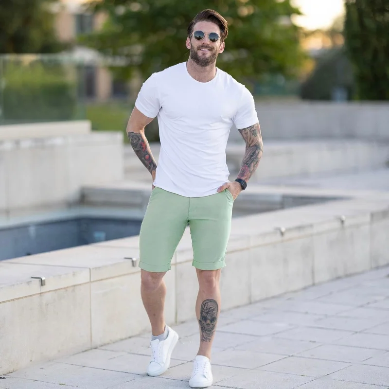 Ultra-Stretch 9” Chino Shorts - Green Polished Men's Silk