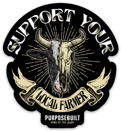 Support Your Local Sticker 3in - Farmer Earthy Men's Hemp