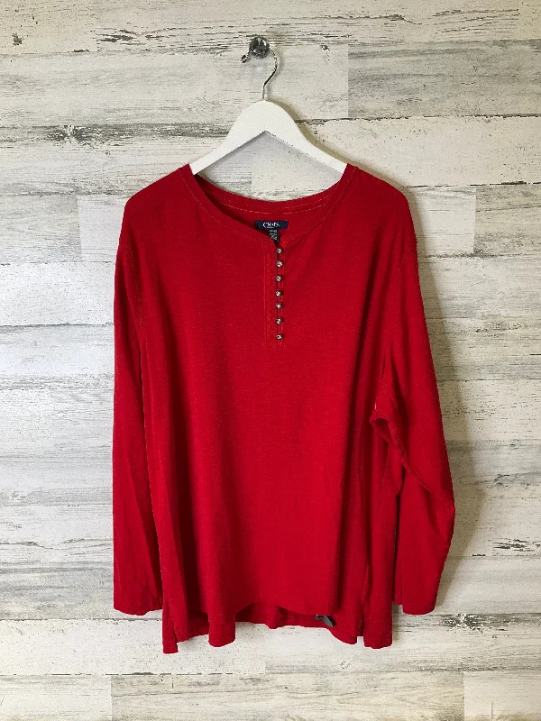 Top Long Sleeve By Chaps In Red, Size: 3x Confident Men's High