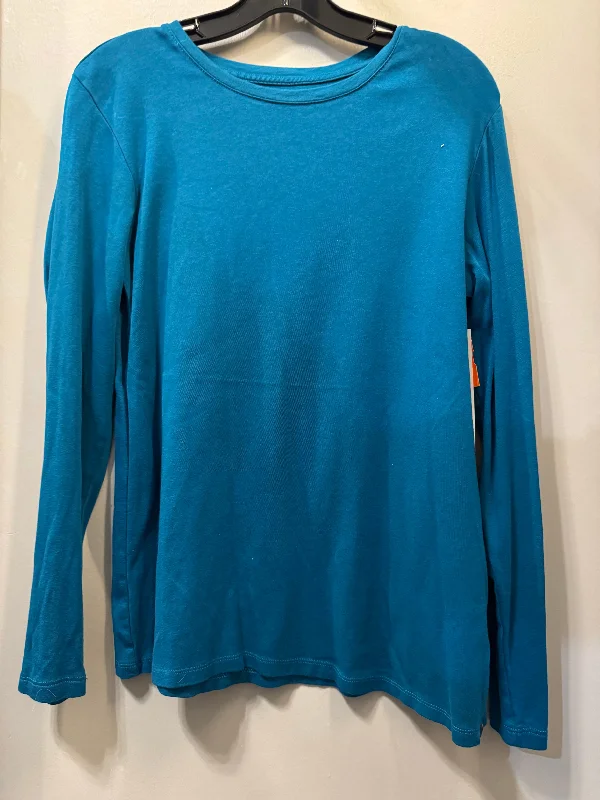 Top Long Sleeve Basic By Eddie Bauer In Blue, Size: L Modern Men's Geometric