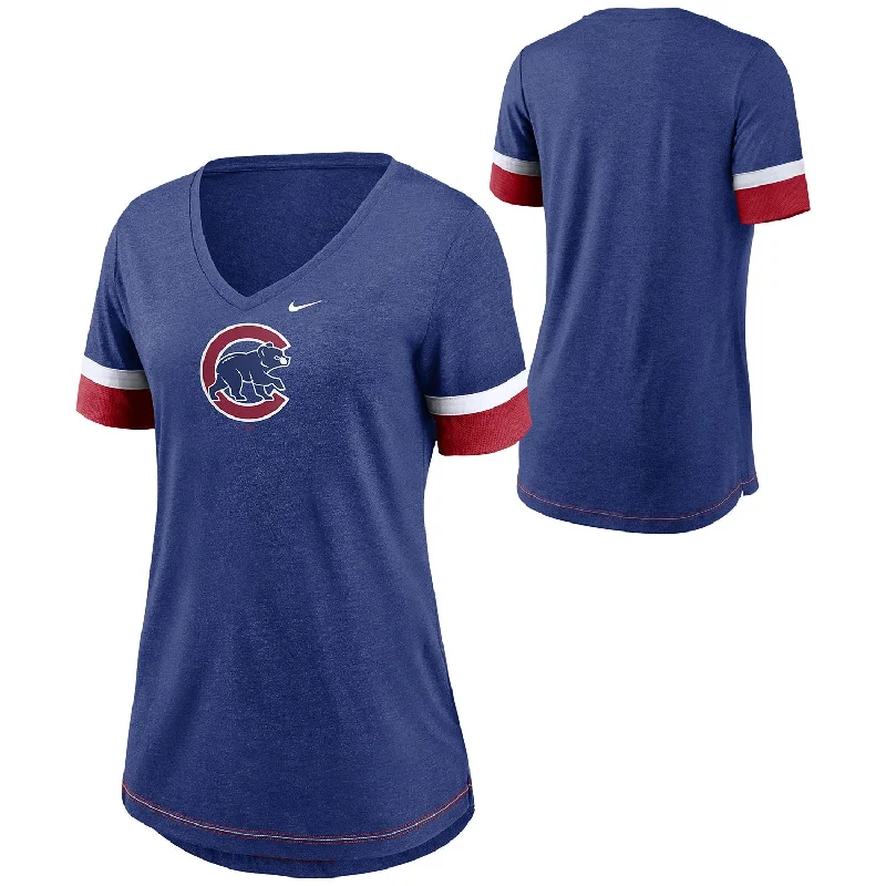 Chicago Cubs Girls Nike Short Sleeve Fashion V-Neck Hero Tee Earthy Men's Sustainable 