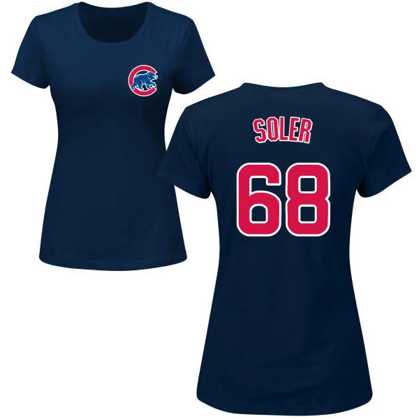 Chicago Cubs Jorge Soler Navy Women's Name and Number T-Shirt Youthful Men's Pop