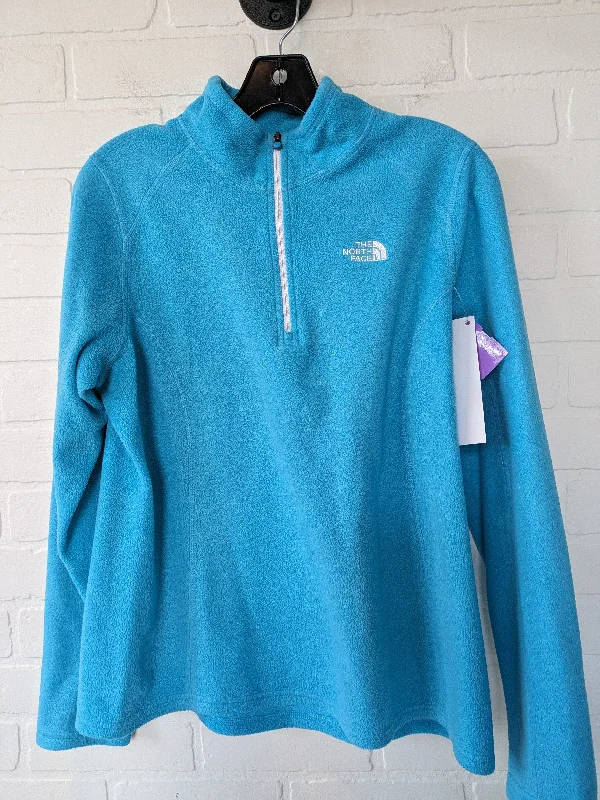 Blue Athletic Top Long Sleeve Collar The North Face, Size L Relaxed Men's Beach