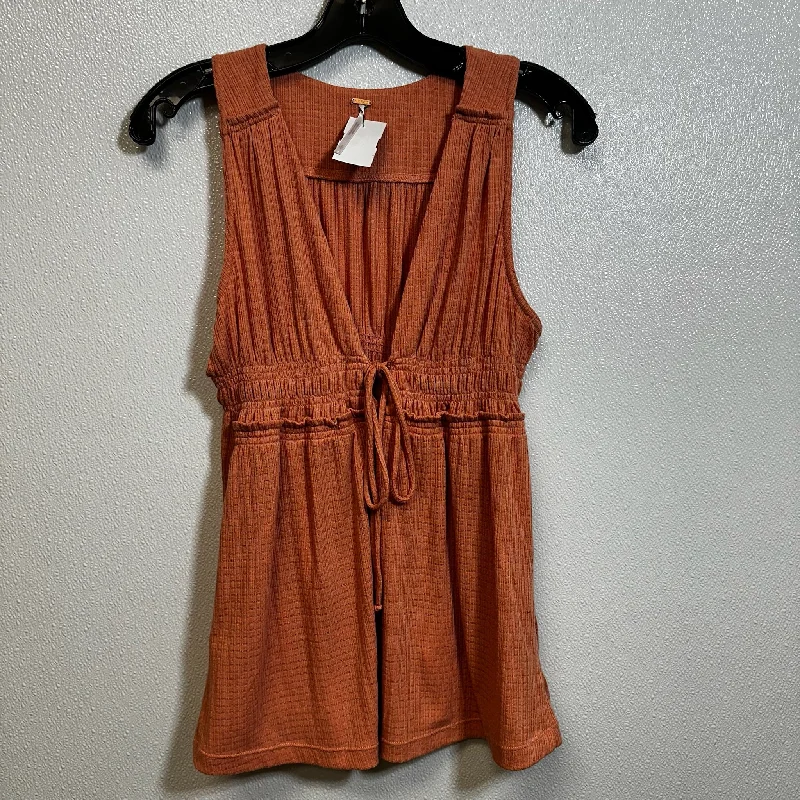 Orange Top Sleeveless Basic Free People, Size S Cozy Men's Winter