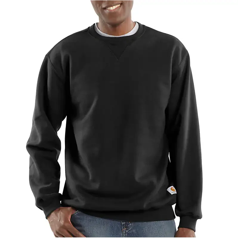 K124 Loose Midweight Crewneck Sweatshirt - Black Dynamic Men's Glow