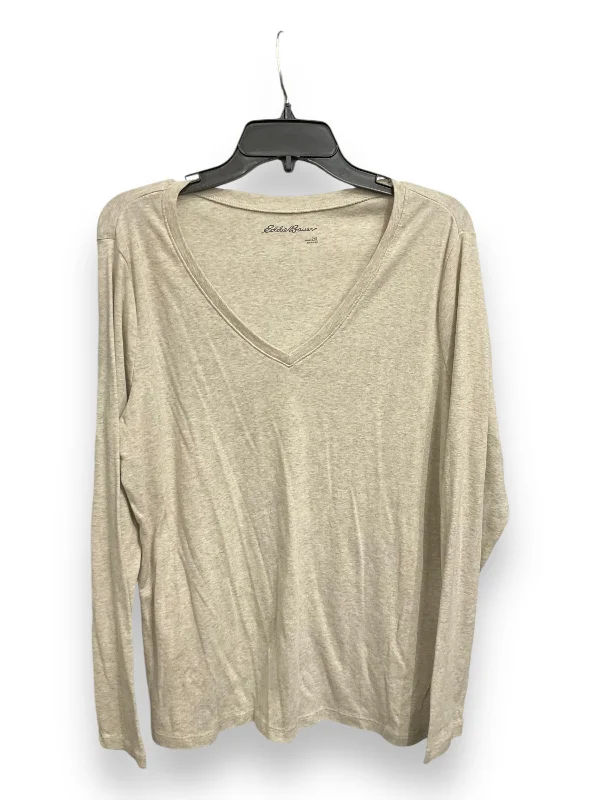 Top Long Sleeve Basic By Eddie Bauer In Tan, Size: Xxl Unique Men's Patch