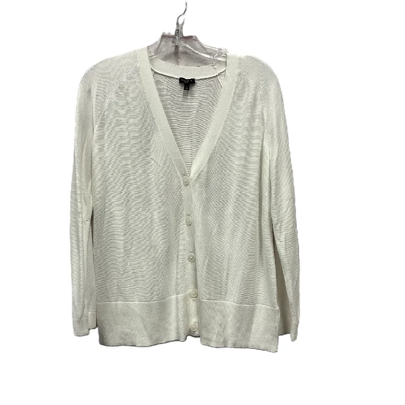 Sweater Cardigan By Talbots In White, Size: Mp Classic Men's Pin