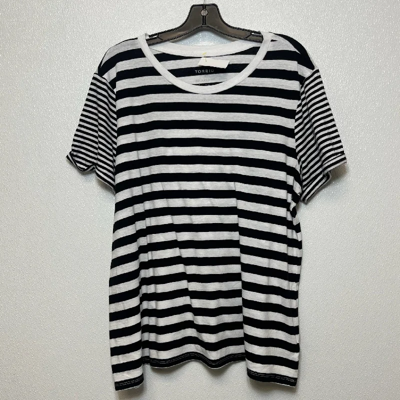 Striped Top Short Sleeve Basic Torrid, Size 2x Sporty Men's Athleisure 