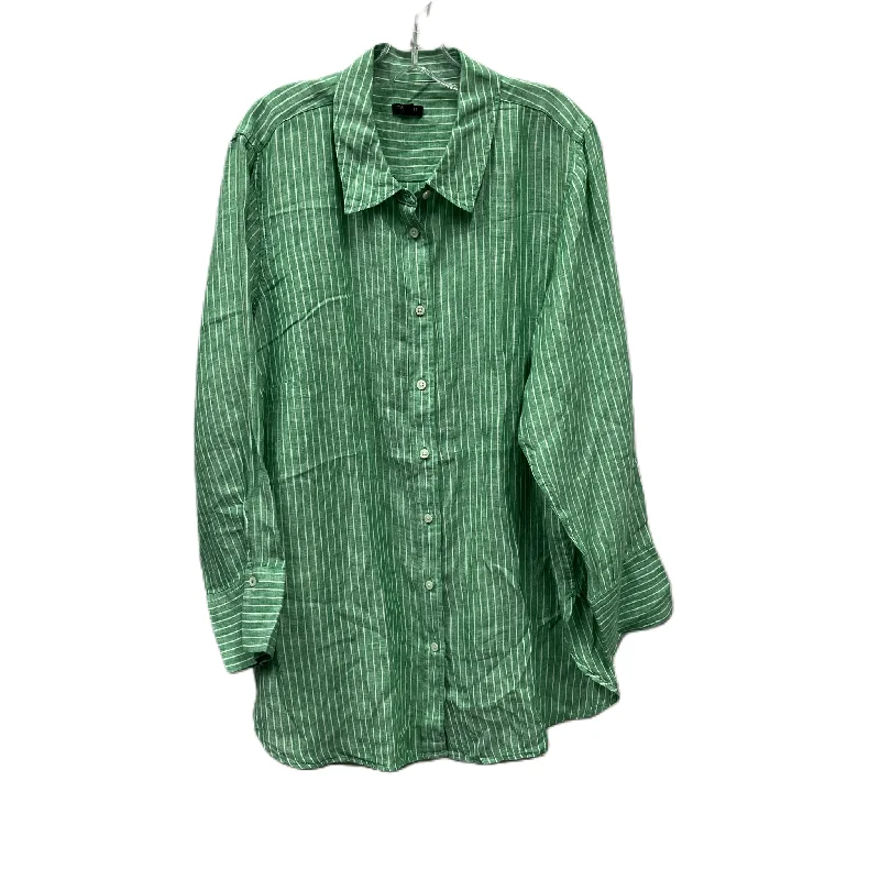 Top Long Sleeve By Talbots In Green, Size: 2x Sophisticated Men's French