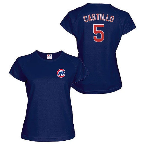 Chicago Cubs Wellington Castillo Navy Women's Name and Number T-Shirt Athletic Men's High