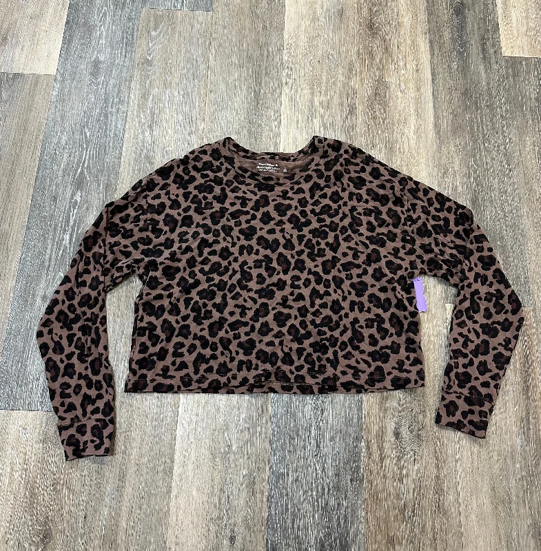 Top Long Sleeve By Abercrombie And Fitch In Animal Print, Size: S Monochromatic Office Style