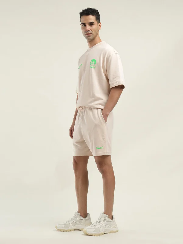 Men's Off White Regular Fit Shorts Laid