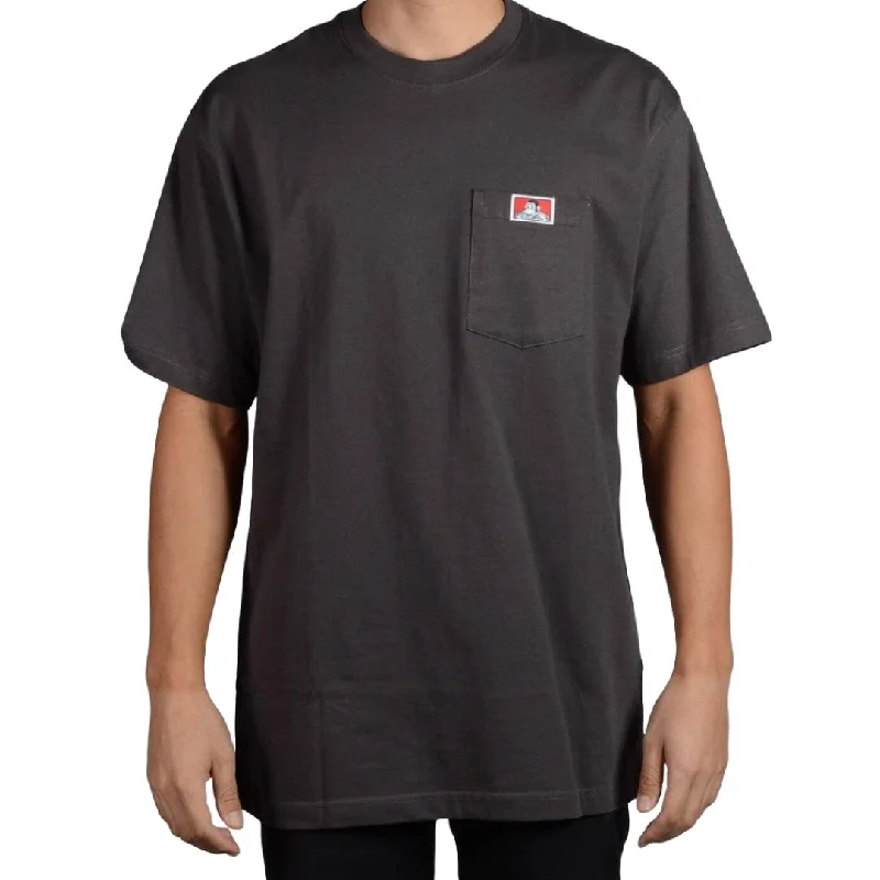 Heavy Duty Short Sleeve Pocket T-Shirt: Charcoal Trendy Men's Oversized