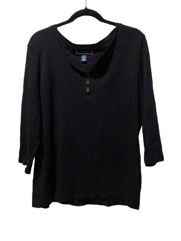 Top 3/4 Sleeve Basic By Karen Scott  Size: 2x Laid