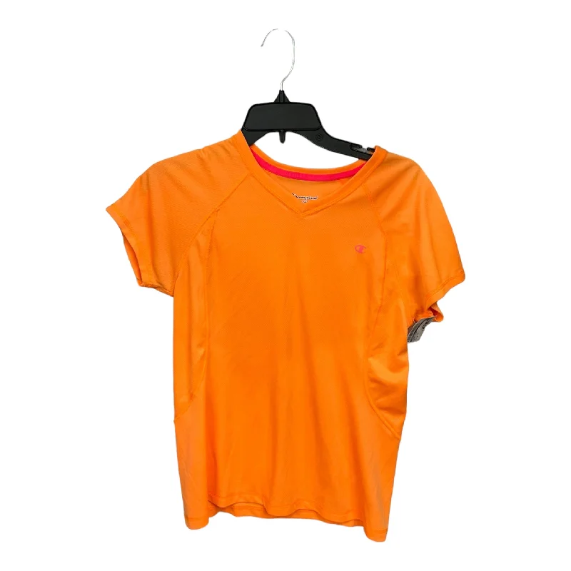 Orange Athletic Top Short Sleeve Champion, Size M Refined Men's European