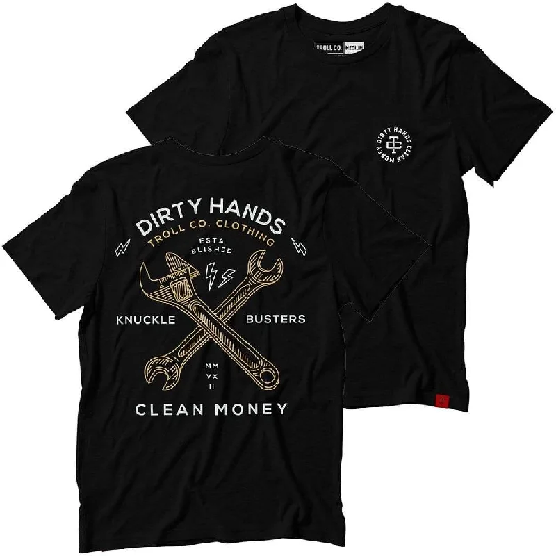 Twisting Wrenches Tee Black Monochromatic Office Style