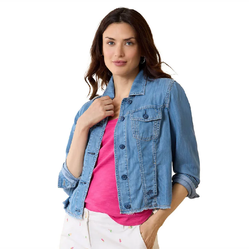 Tommy Bahama Women's Chambray O'Lei Jacket - Med Indigo Wash* Trendy Men's Scandinavian