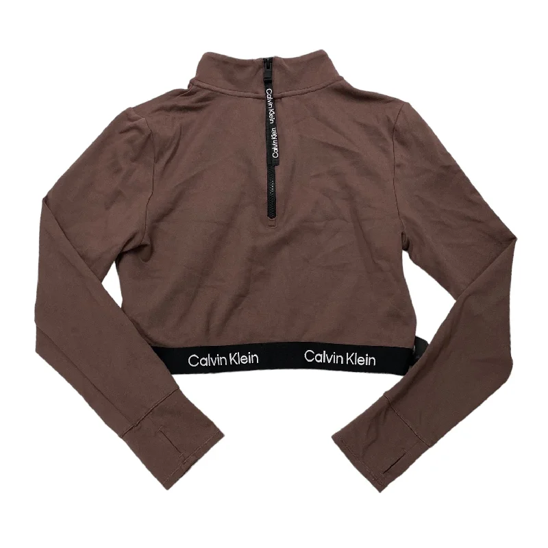 Brown Athletic Top Long Sleeve Crewneck Calvin Klein, Size Xl Dapper Men's Bow