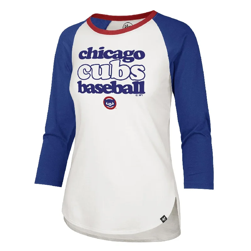 Chicago Cubs Women's 1984 Hollow Stack Raglan Tee Polished Men's Satin