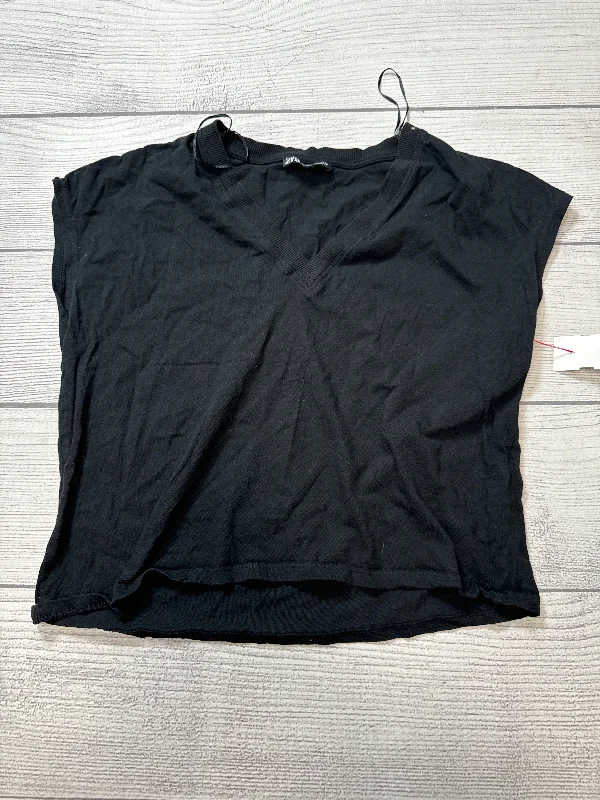 Top Short Sleeve By Zara In Black, Size: M Practical Men's Multi