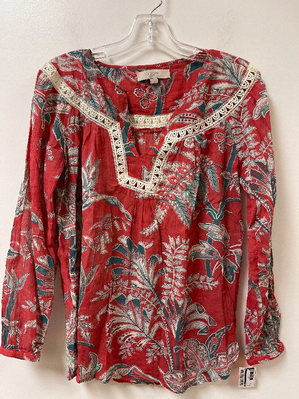 Top Long Sleeve By Loft In Red, Size: Xs Classic Men's Pin