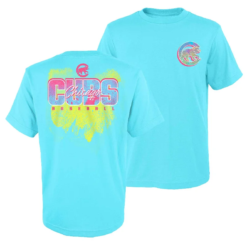 Chicago Cubs Youth Neon Heat Wave T-Shirt Monochromatic Office Style