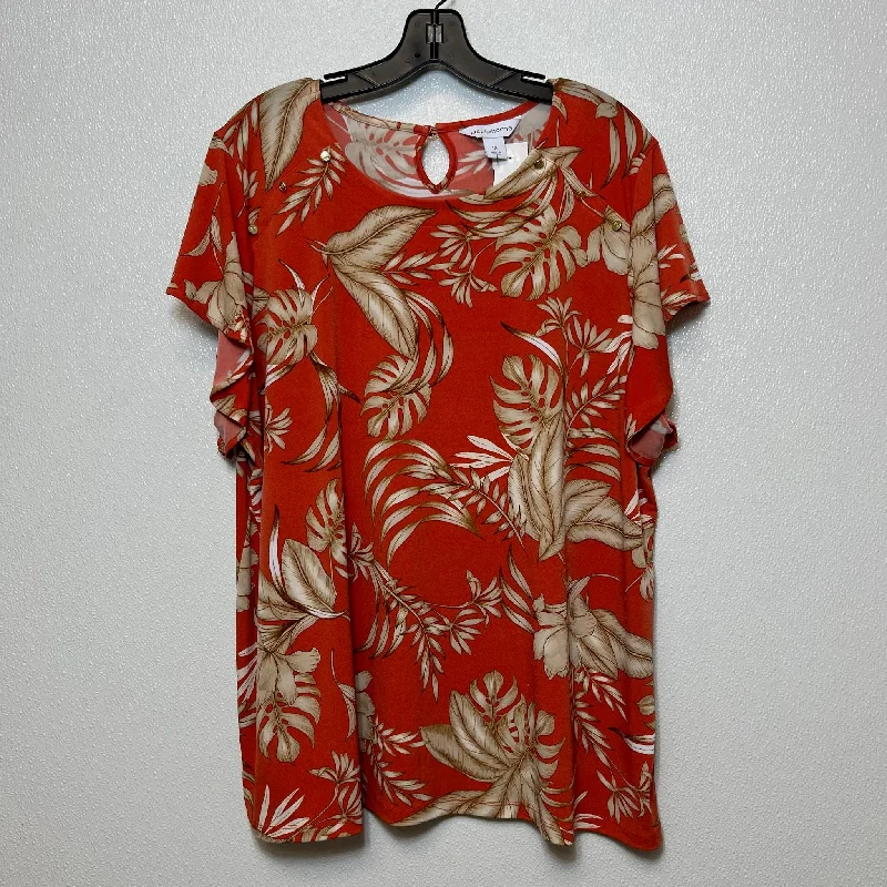 Terracotta Top Short Sleeve Liz Claiborne O, Size 1x Lumberjack