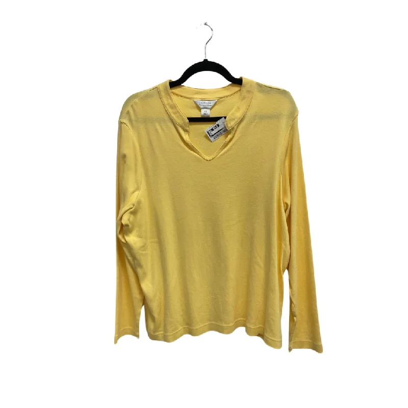 Top Long Sleeve By Cj Banks In Yellow, Size: 1x Bold Men's Statement