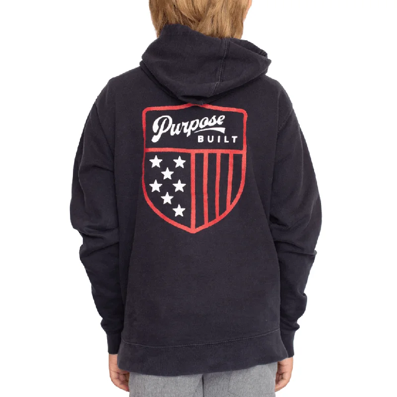 Youth American Badge Hoodie - Navy Adventure