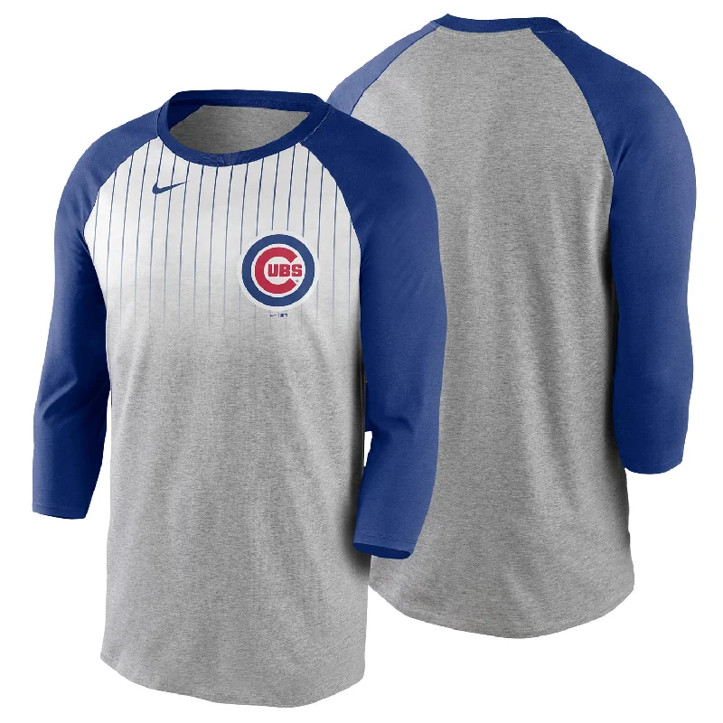 Chicago Cubs Nike AC Jersey Fade Tri Blend 3/4 Sleeve Shirt Earthy Men's Sustainable 