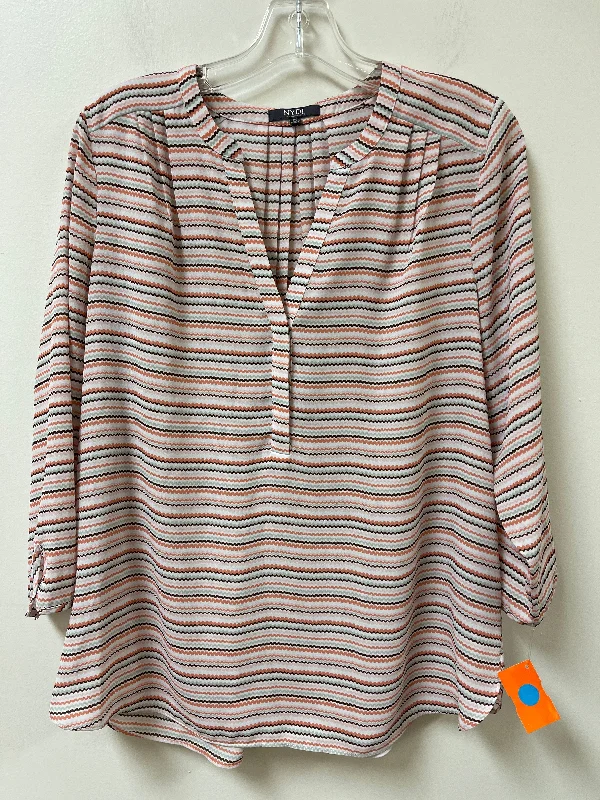 Top Long Sleeve By Not Your Daughters Jeans In Striped Pattern, Size: M Refined Men's Velvet