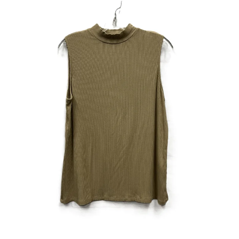 Top Sleeveless By Chicos In Tan, Size: L Sleek Men's Contemporary 