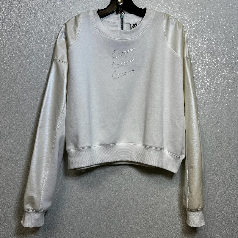 White Sweatshirt Crewneck Nike Apparel, Size L Minimalist Men's Casual 