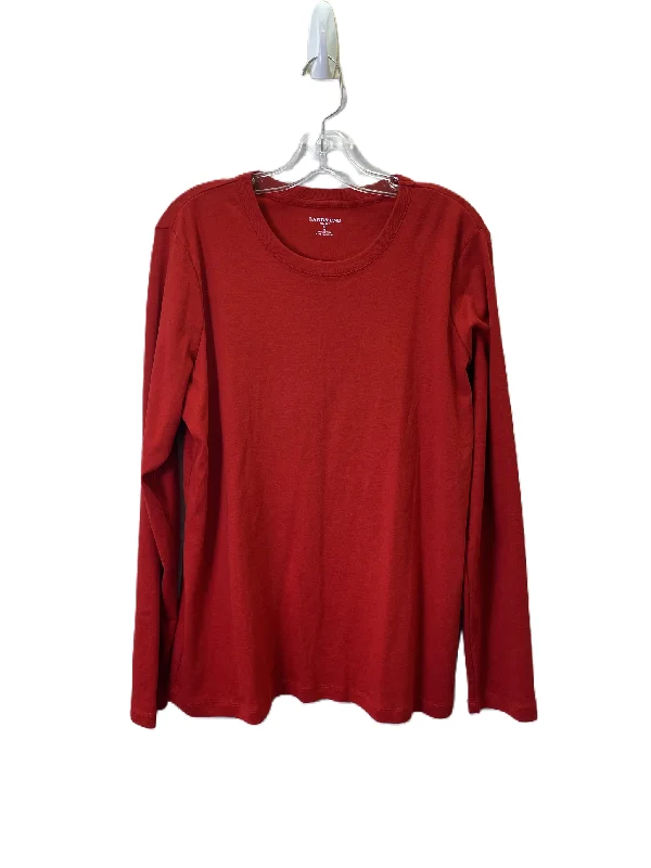 Top Long Sleeve By Lands End In Red, Size: Xl Laid