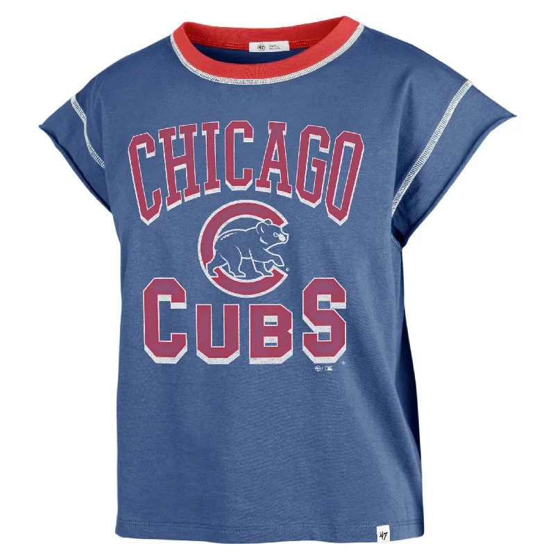 Chicago Cubs Women's Sound Up Maya Sleeveless T-Shirt Sleek Men's Metallic