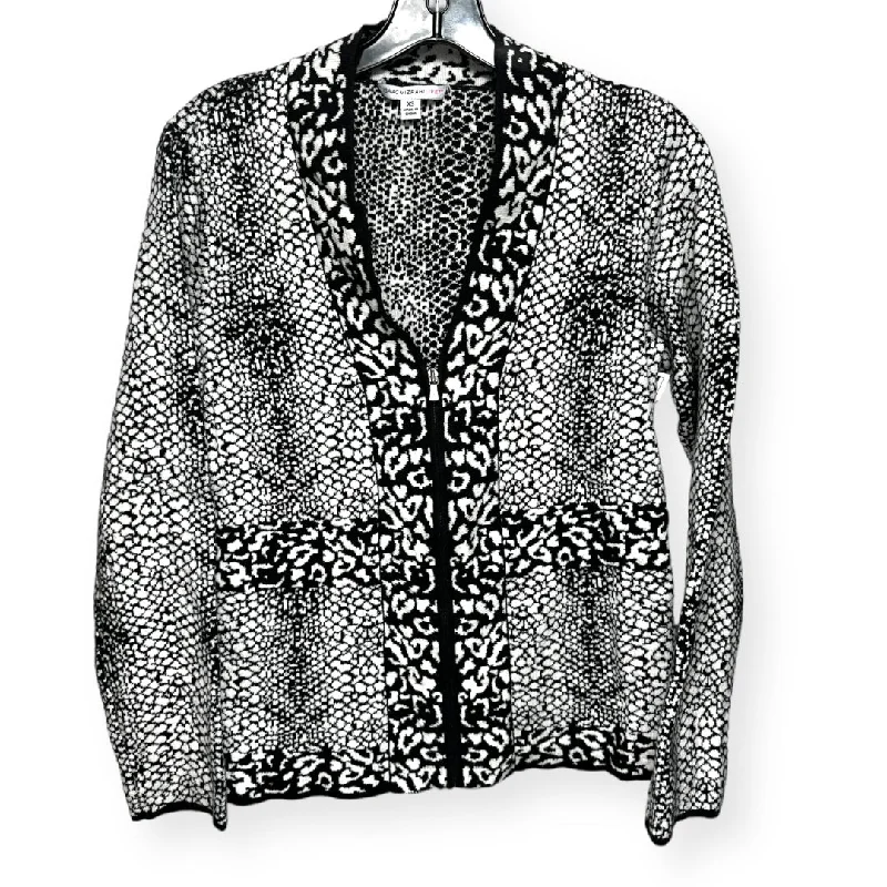 Cardigan Sweater By Isaac Mizrahi Live QVC In Mixed Animal Print  Size: XS Sophisticated Men's French