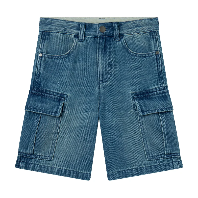 Denim Cargo Shorts Confident Men's Power