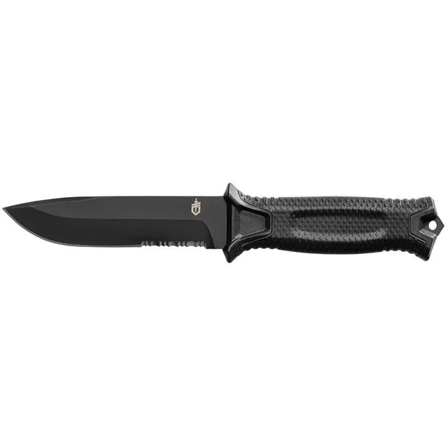 Strongarm Sheath Knife - Black, Serrated Edge Sporty Men's Athleisure 