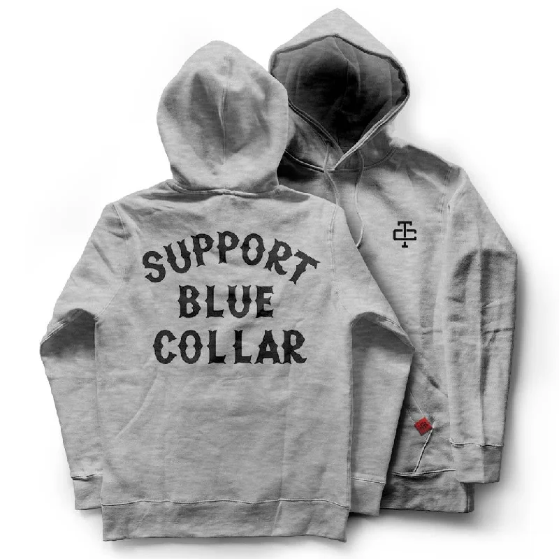 Support Blue Collar Hoodie - Nickel Dapper Men's 1920S