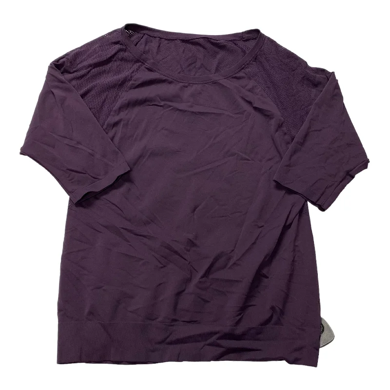 Purple Athletic Top Short Sleeve Sweaty Betty, Size L Adventure