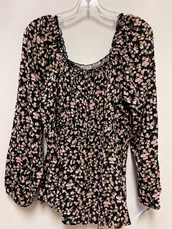 Top Long Sleeve By Torrid In Floral Print, Size: 1x Polished Men's Silk