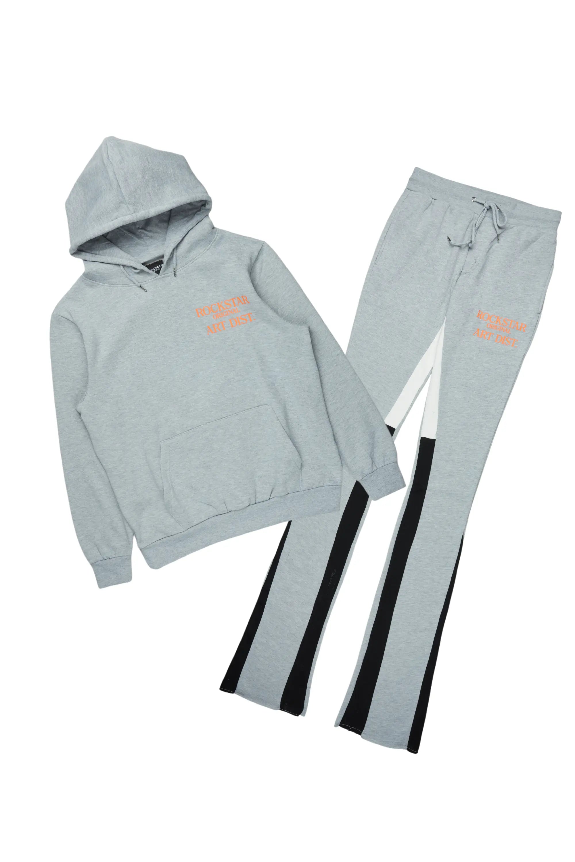 Briggs Heather Grey Hoodie/Super Stacked Flare Track Set Bold Men's Animal