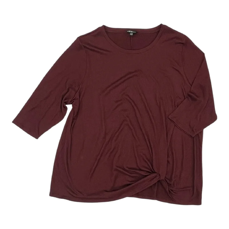 Top 3/4 Sleeve By Lane Bryant In Maroon, Size:4X Sophisticated Men's 