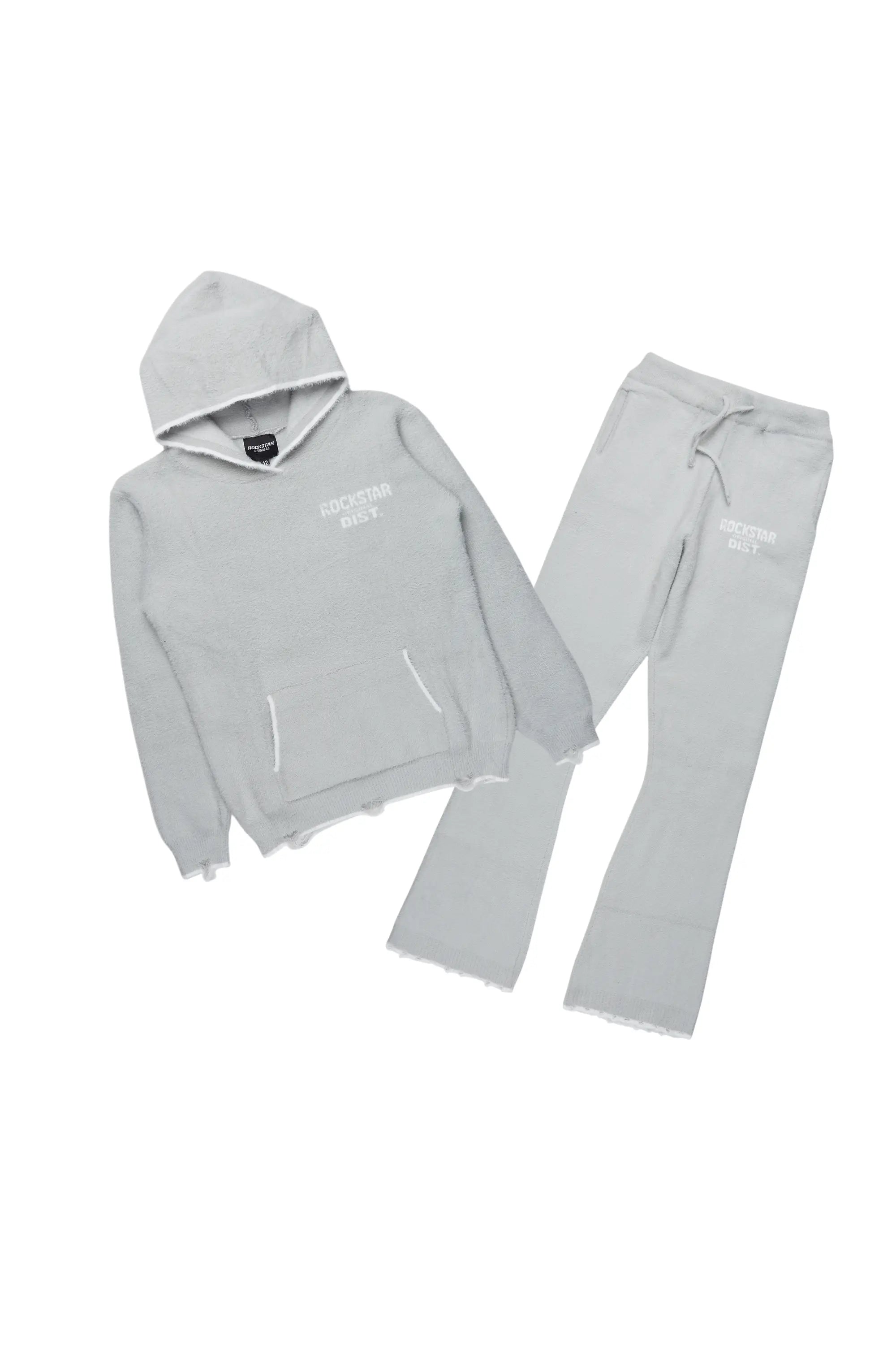 Girls Lake Mohair Grey Knit Track Set Tailored